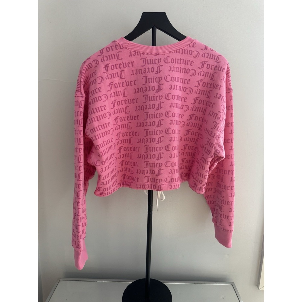 Juicy Couture Forever 21 Pink Lounge Set Cropped Sweatshirt Joggers Sz L Y2K - Picture 2 of 9
